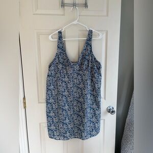 American Eagle Blue Floral Cotton Adjustable‑Strap Dress (XXL)